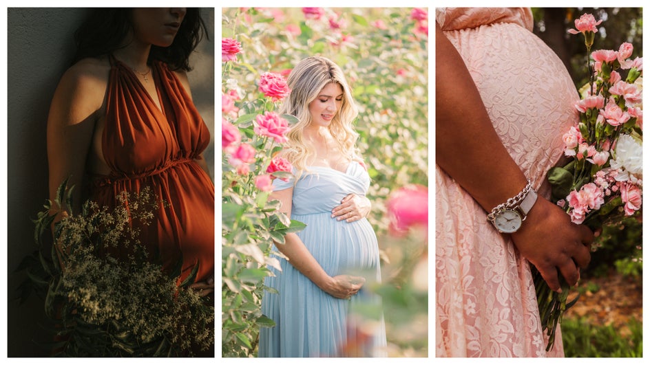 floral maternity photoshoot