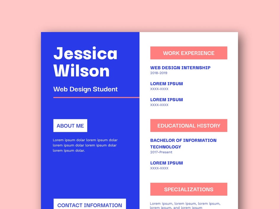 resume bold colors