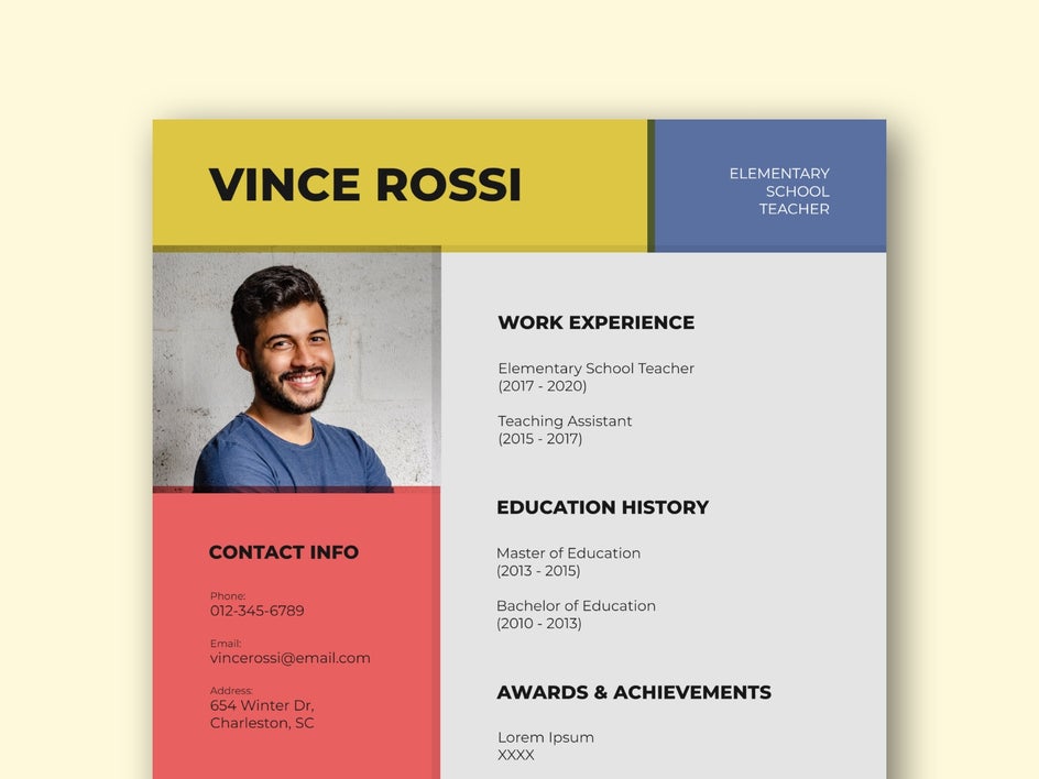 resume color sections