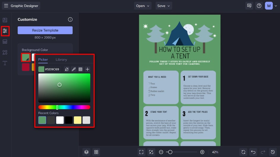 change background color of step-by-step