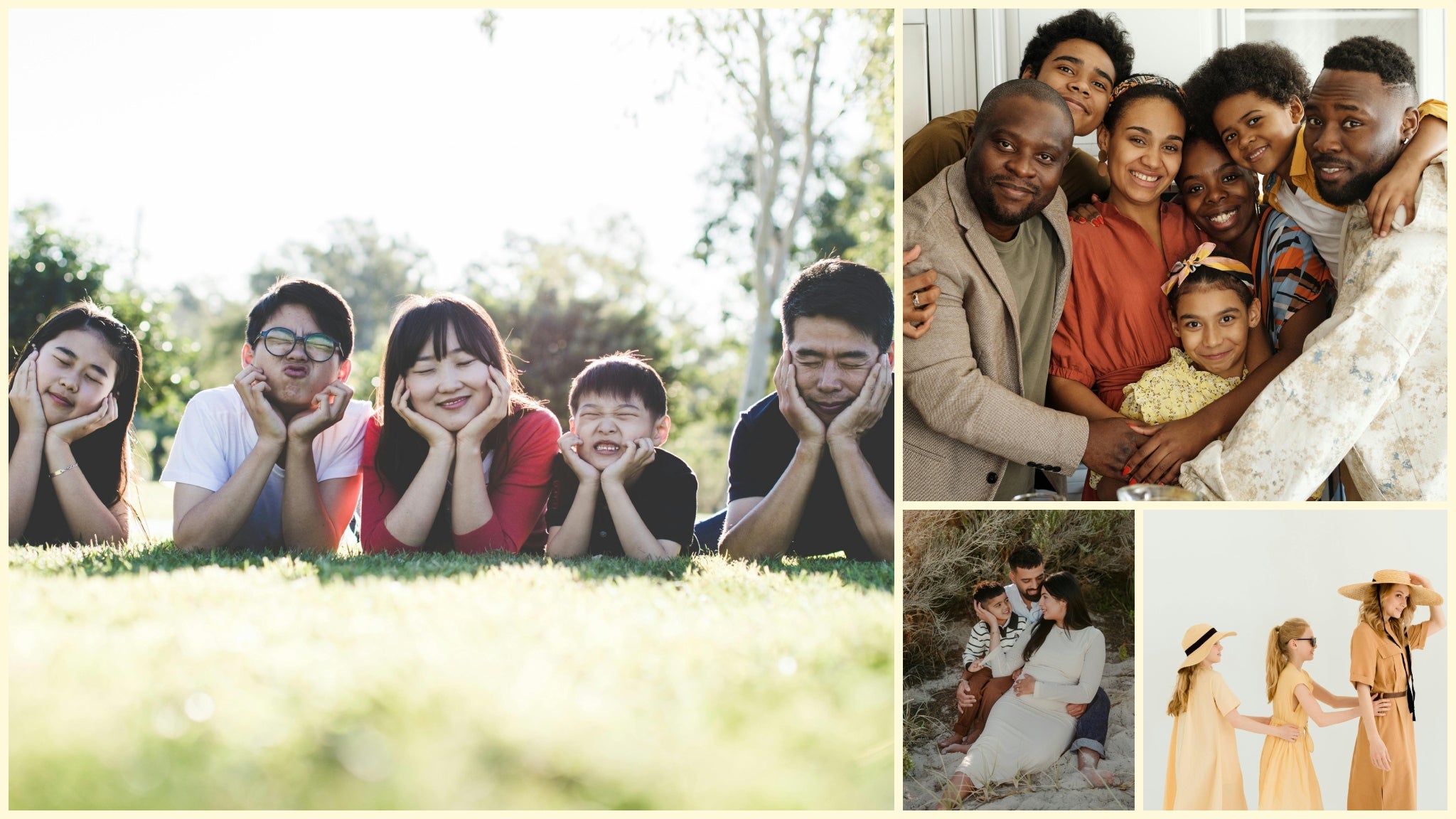 featured family photoshoot ideas with different families posing