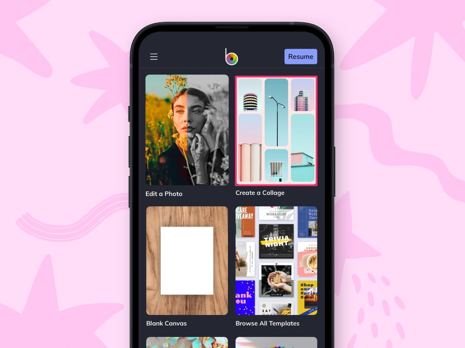 mobile collage open app