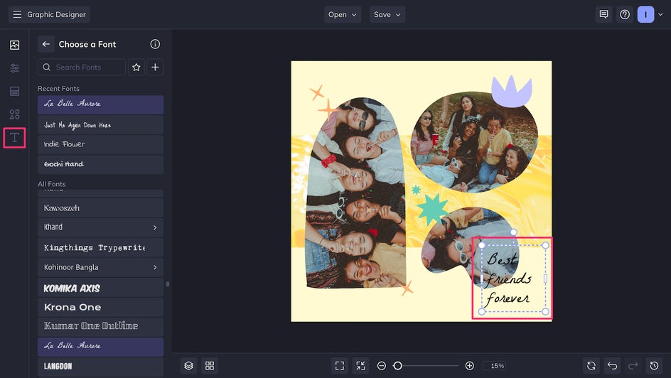add text to photo album page