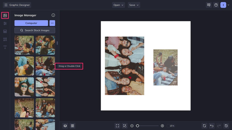 arrange photos for photo album page