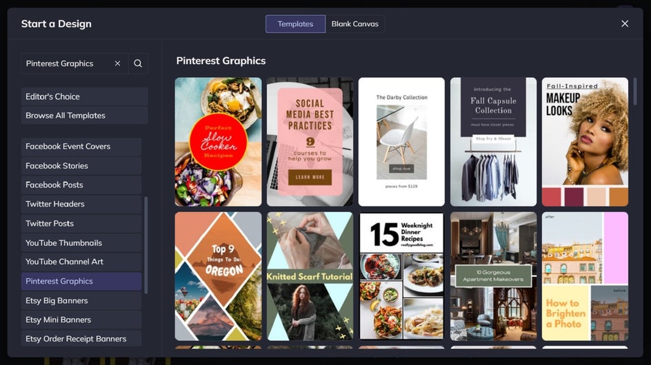 design templates pinterest