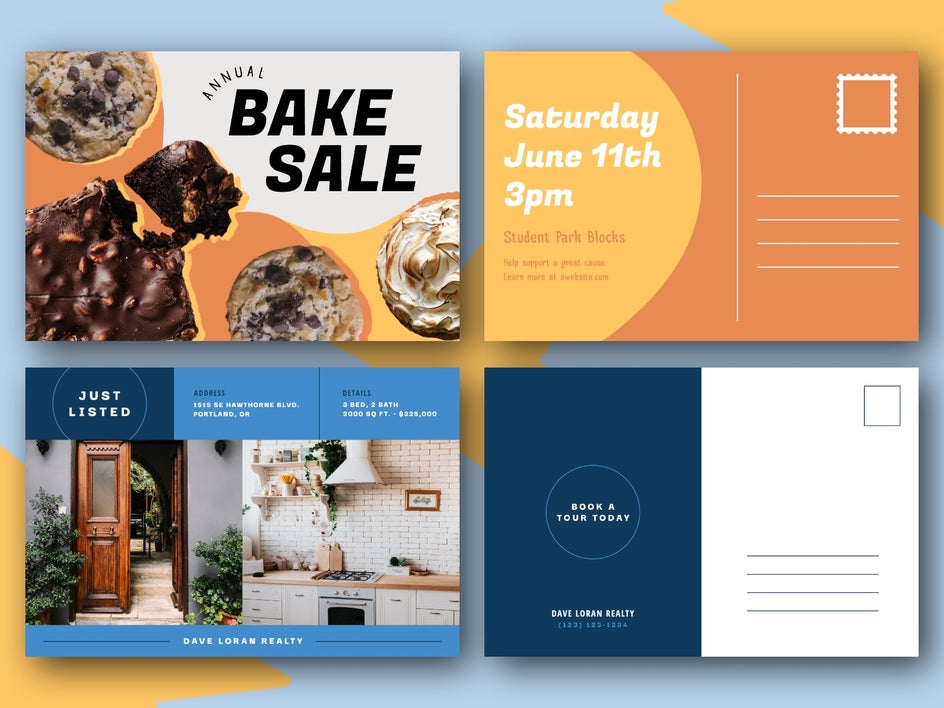 design templates postcards