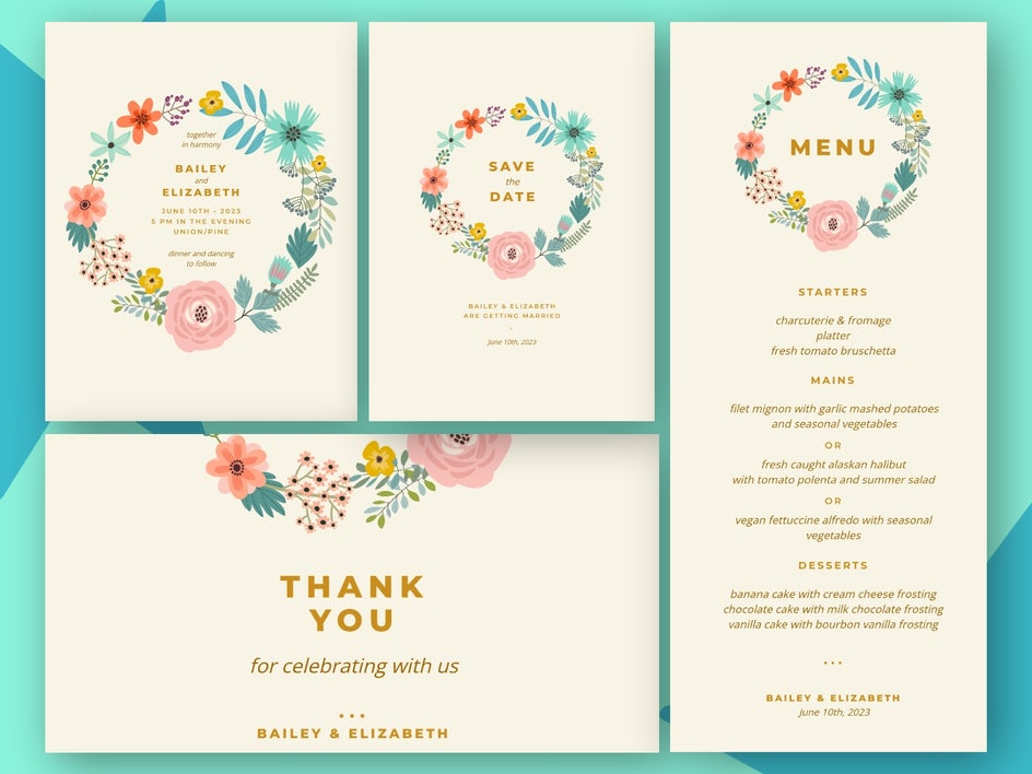design templates weddings