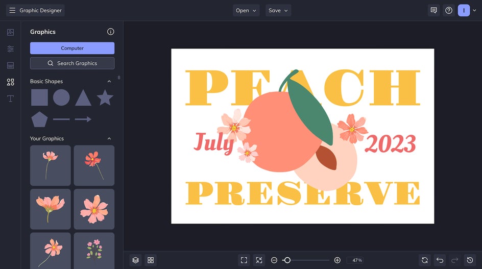 add finishing graphics peach jam