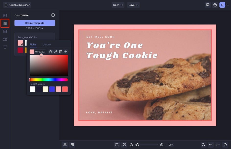 Greeting card photo background color