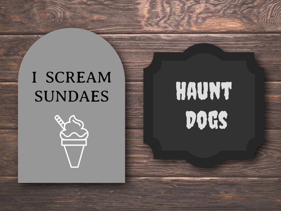 custom label decor halloween