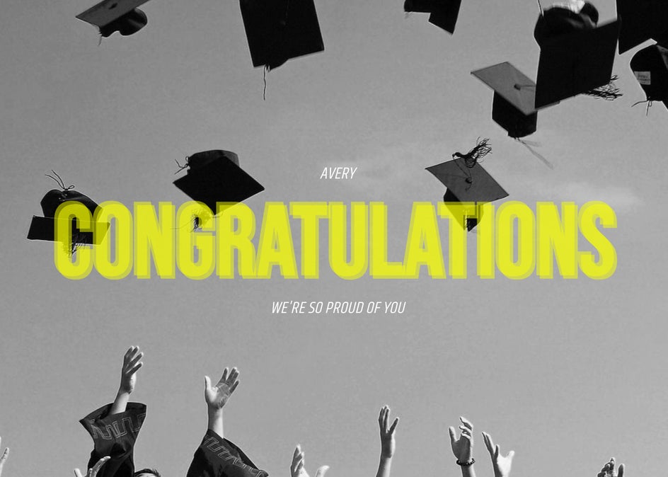 congrats grad black and white