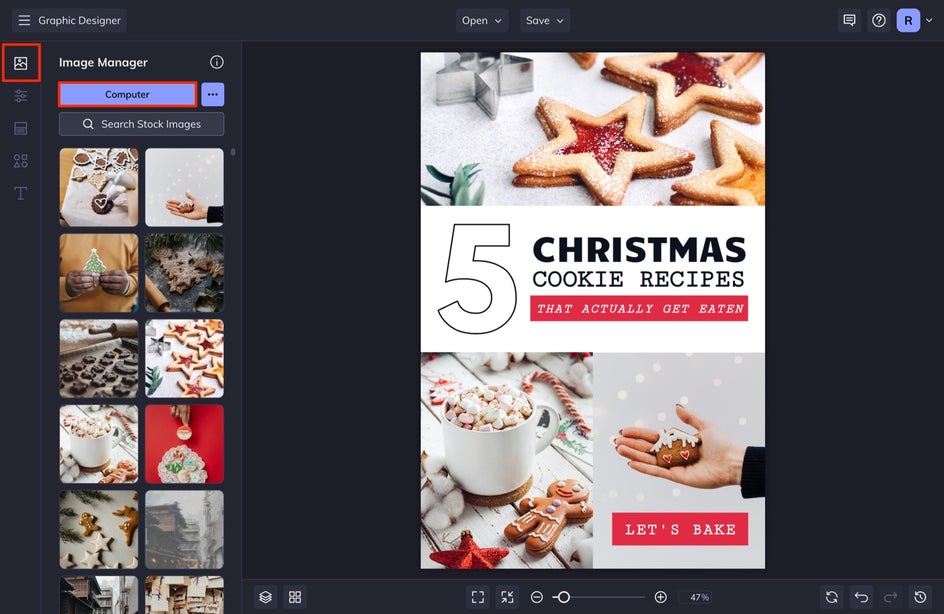 add images to christmas recipe pin