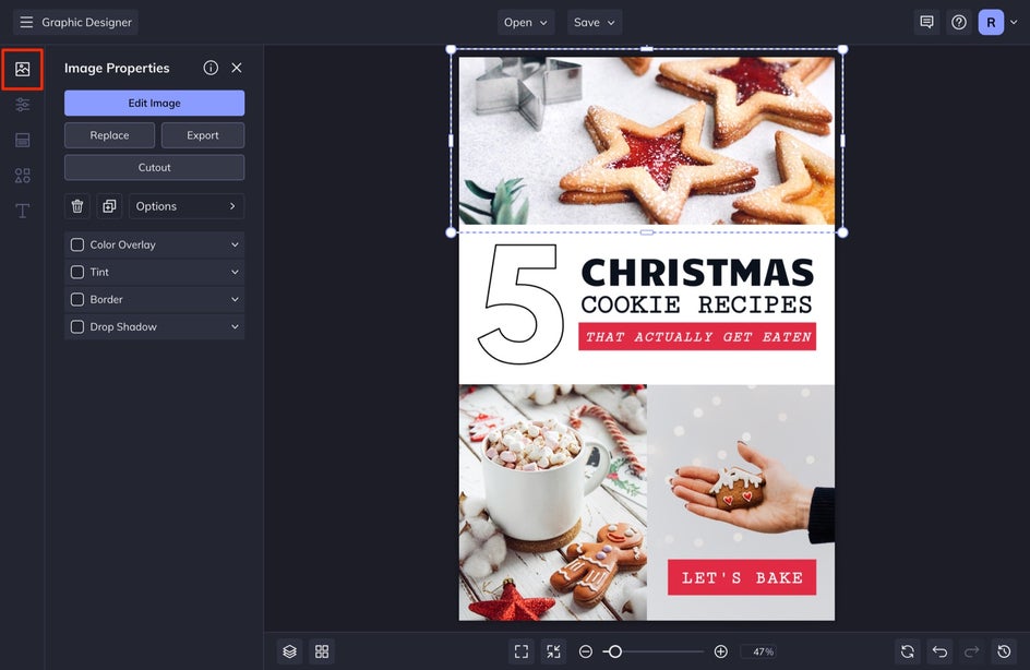 edit christmas recipe photos