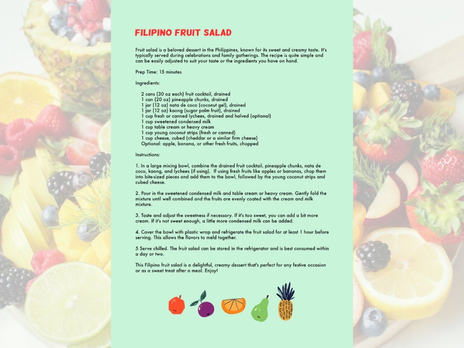 fruit salad recipe example
