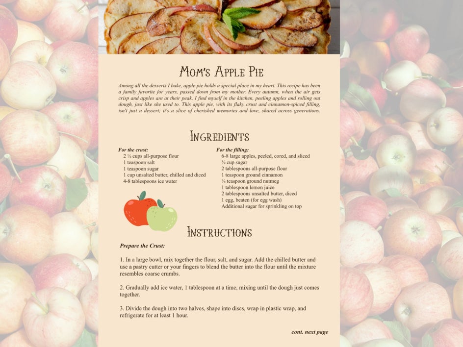 recipe page details