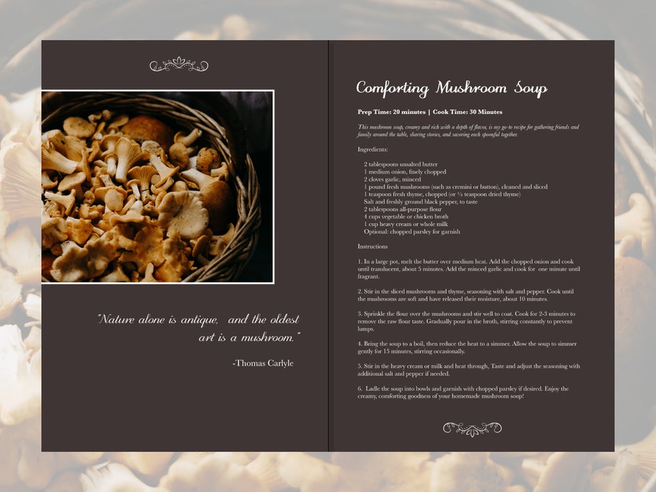 full page recipe design