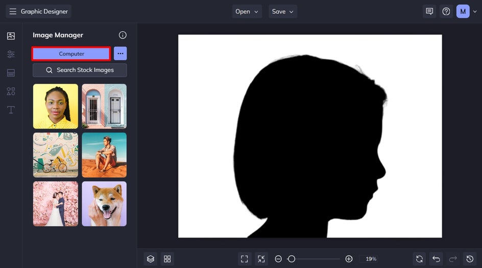 add image to portrait silhouette