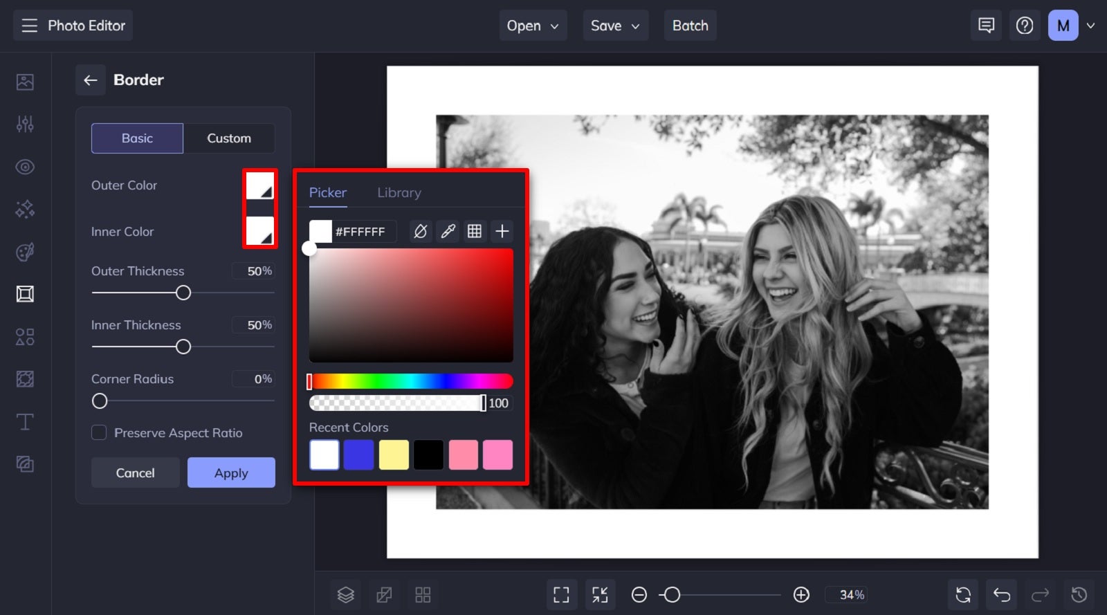 How to Add a Matte Photo Border to Your Image | Learn BeFunky