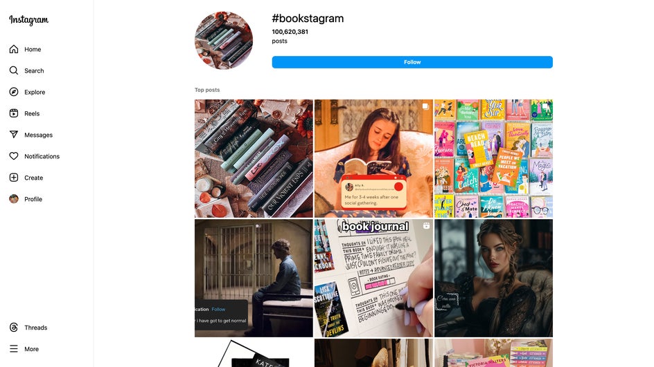 bookstagram insta page