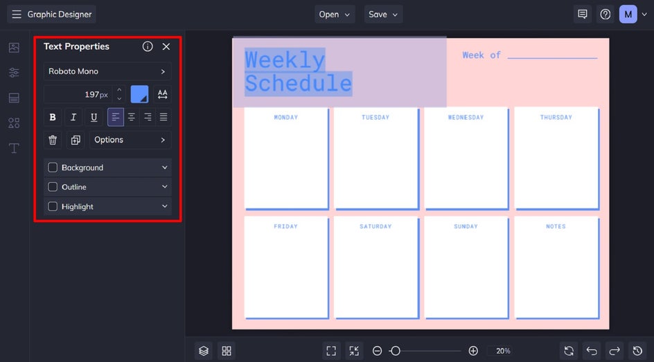 customize planner text