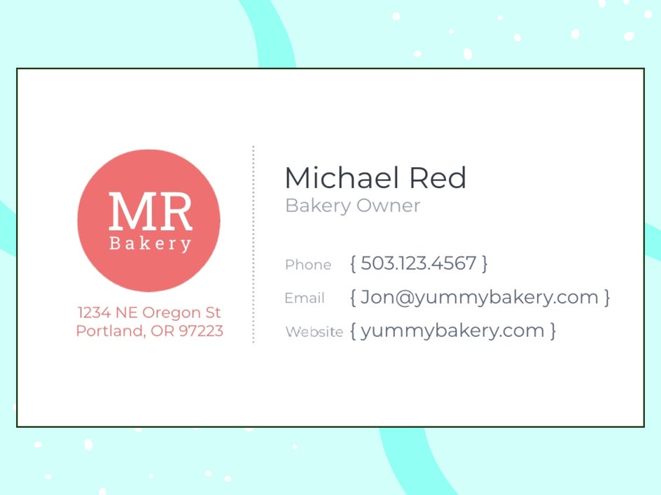 business card template example