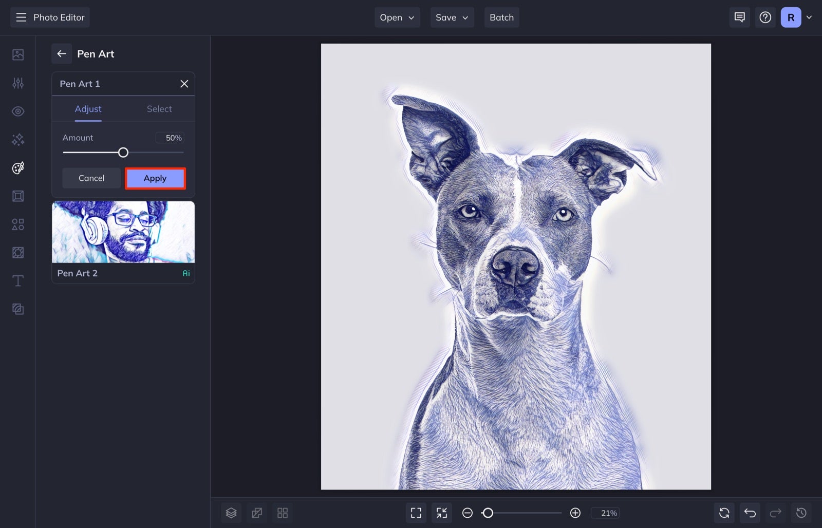 How to Turn a Portrait of My Dog Into a Drawing | Learn BeFunky