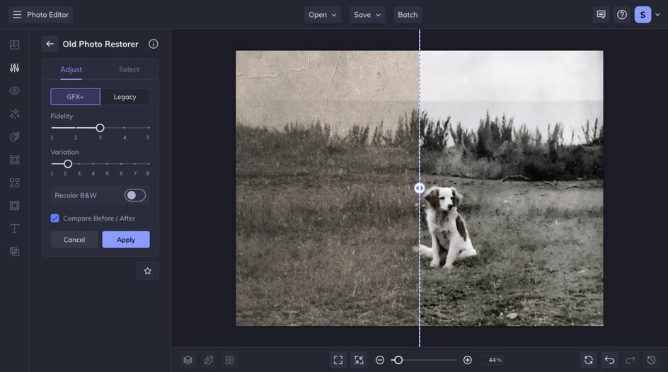 old photo restorer dirty