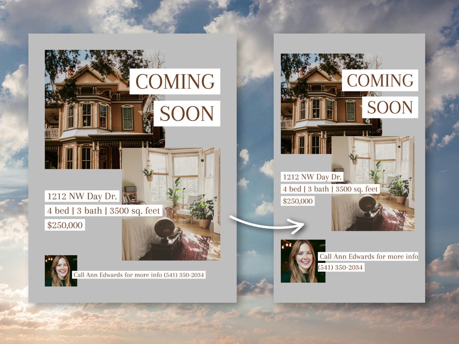 Change flyers into social media posts for real estate listings and open houses