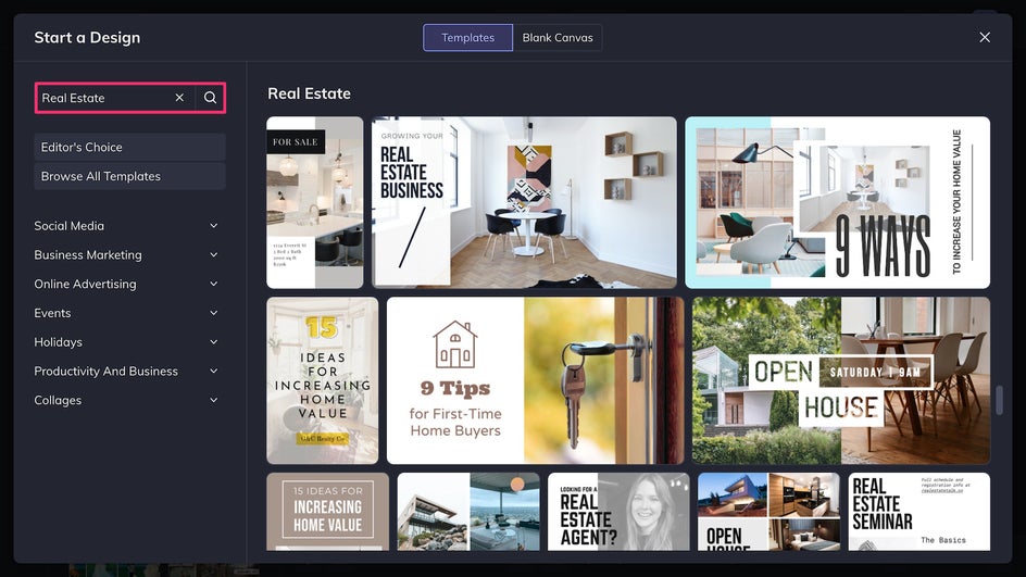 Real estate template library