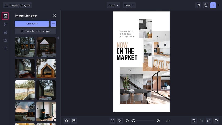 Replace and edit real estate template imagery from Image Manager