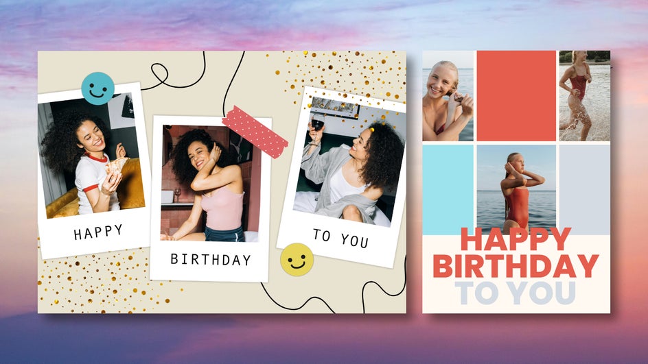 Collage birthday card templates to show off multiple photos