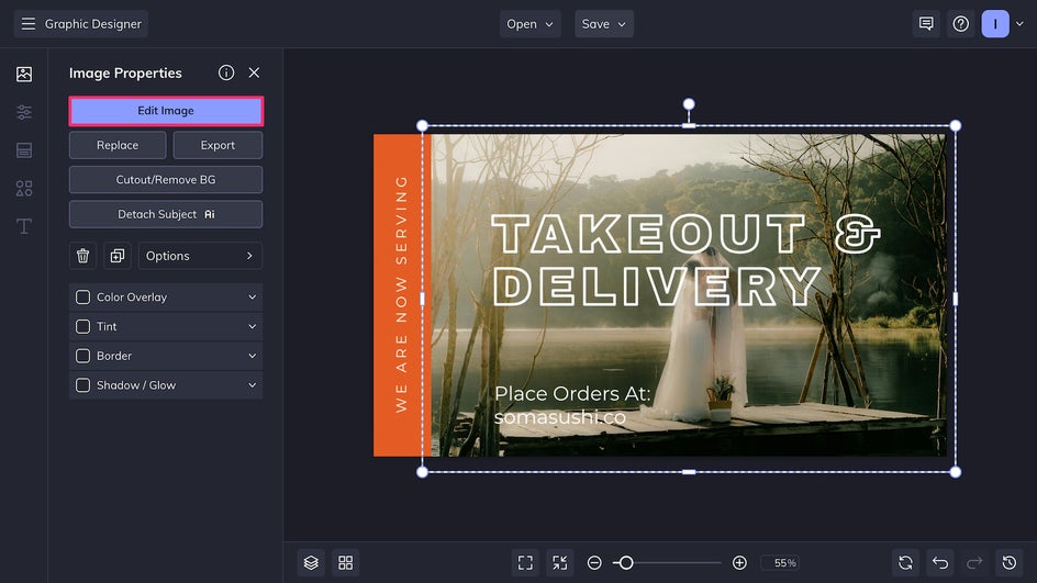 Edit Image menu to open photo in Photo Editor