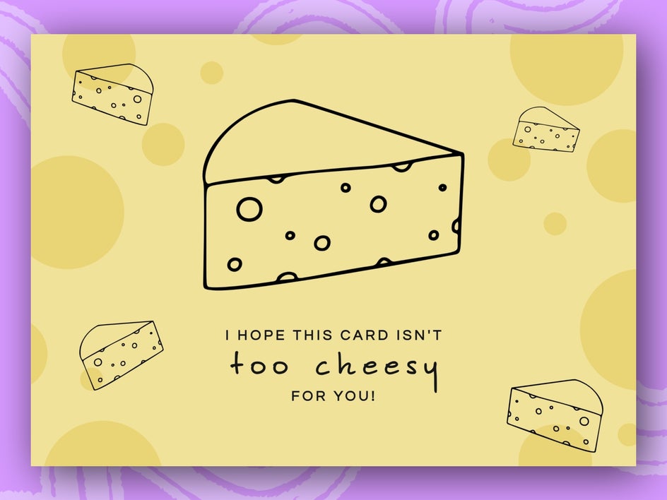 Punny cheese birthday card template