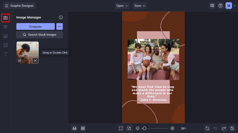 Image Manager in Graphic Designer to replace imagery