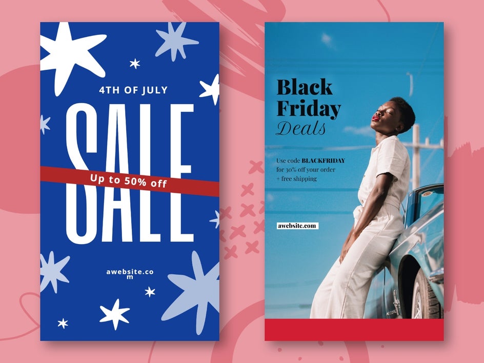 Sale Instagram Story posts for marketing