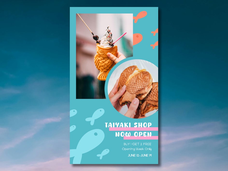 Before: Instagram Story template before applying any photo edits