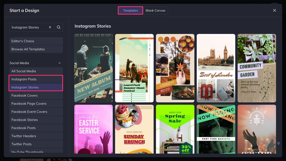 Instagram Post and Story template library