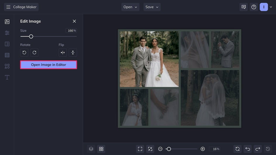 Open image in the Photo Editor to make edits right from the Collage Maker