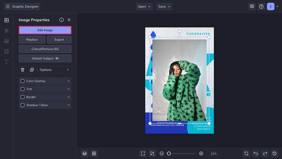 Edit Image button highlighted in Image Properties menu