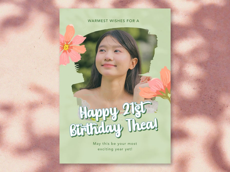 Before applying a Cartoon effect to the birthday card