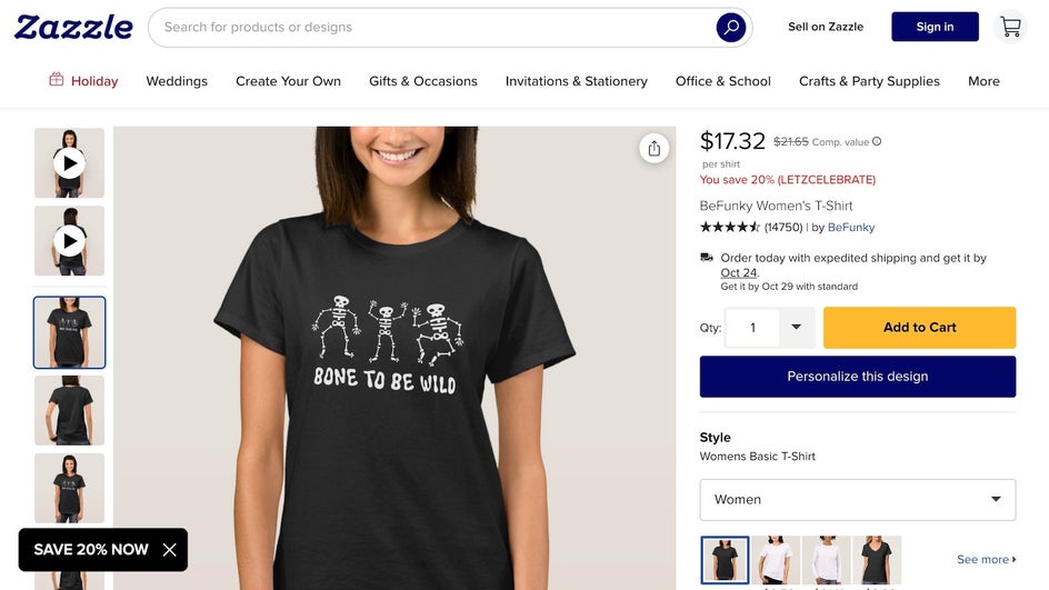 Zazzle print Halloween t-shirt design