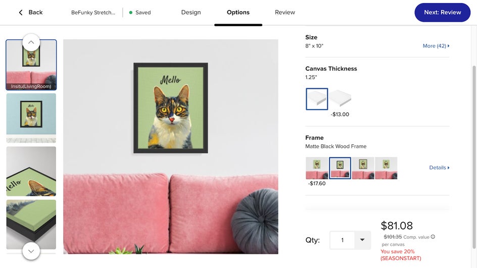Add frame to pet portrait order