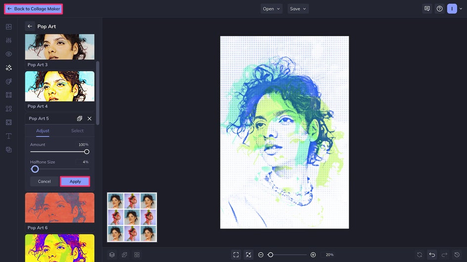 Head back to Collage Maker after making edits