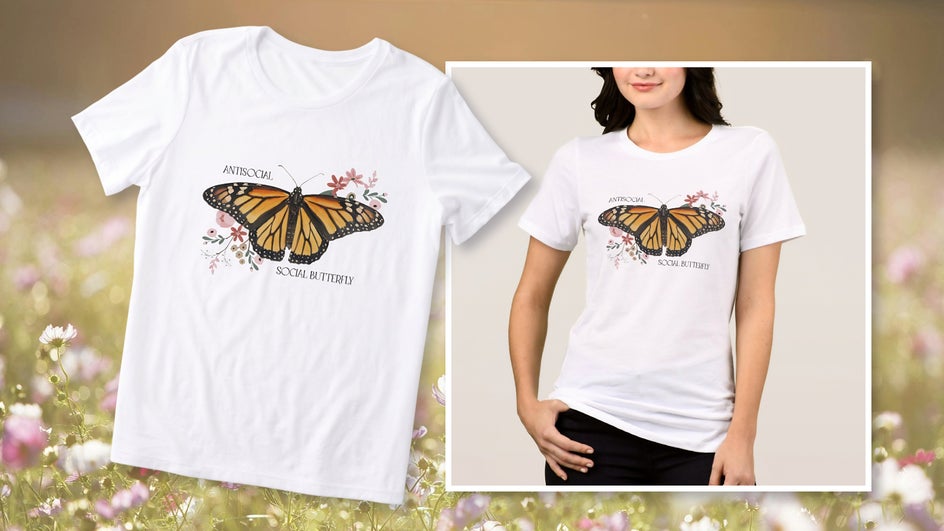 Final mockup of BeFunky design on t-shirt