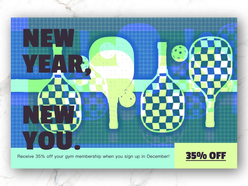 Pop Art DLX and Pop Art 5 applied to rackets for sports promotion