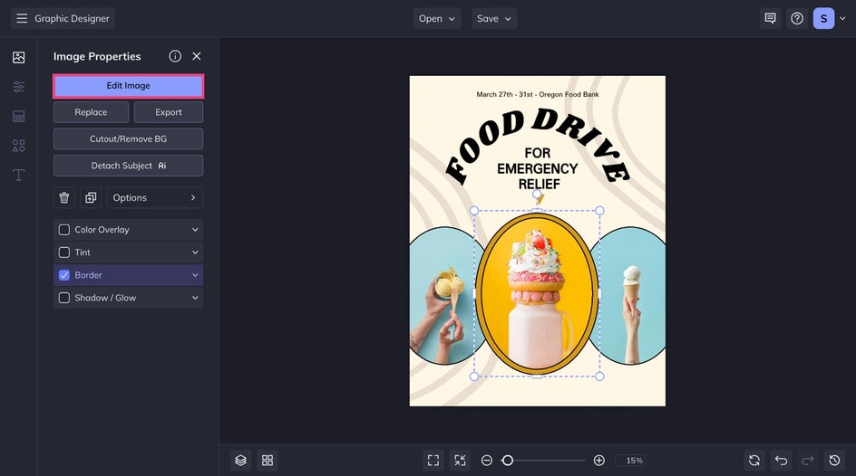 Edit image in Image Properties menu