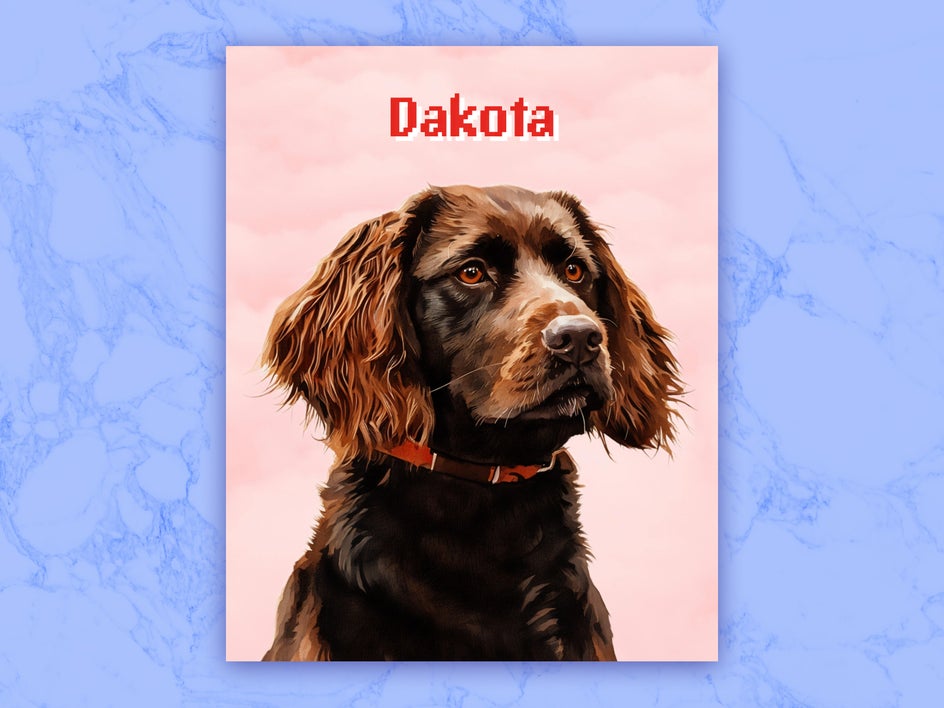 Final pet portrait results using Smart Template