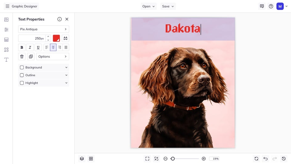 Adjust the name of final pet portrait Smart Template
