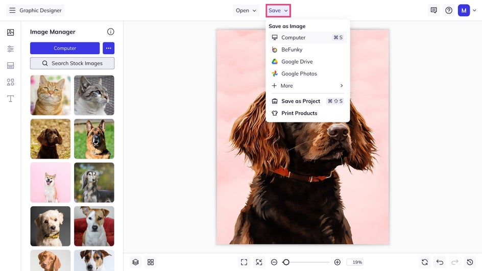 Save menu highlighted for printing final results