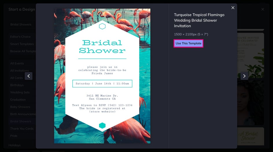 Use This Template for bridal shower invitation